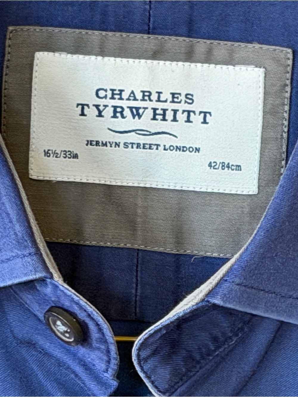 Charles Tyrwhitt Navy Blue Casual Button-Up Shirt